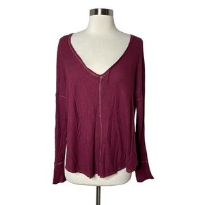 Anthropologie Saturday Sunday Hi Lo Waffle Knit Top XS